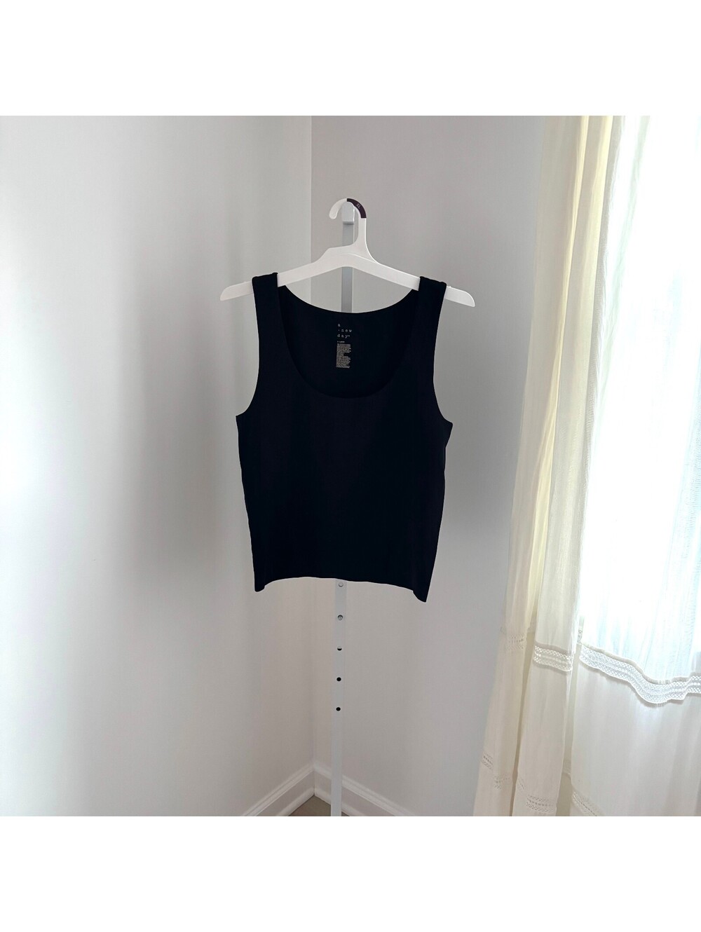 A New Day NWT Women's Gray Scoop Neck Sleeveless Wide Strap Knit Tank Top XL